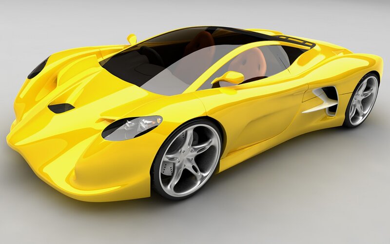 yellow sports car design