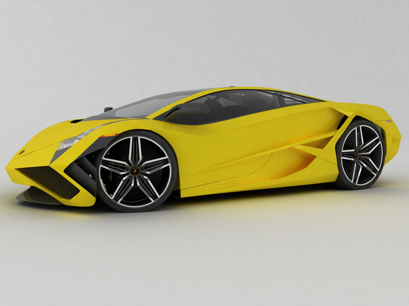 yellow sports car design