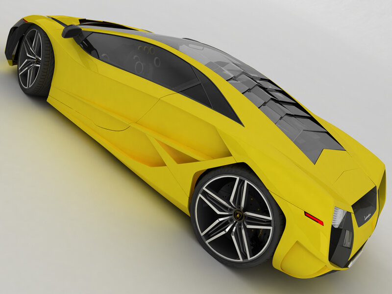 yellow sports car design