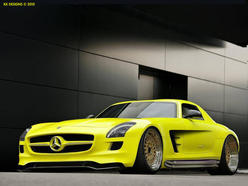 Yellow Sports Car — Dramatic, 3d Render, Building
