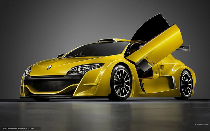 Yellow Sports Car — Dramatic, 3d Render, Car Door, Tire