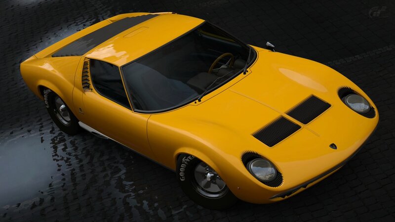 Yellow Sports Car — Dramatic, 3d Render, Cobblestone