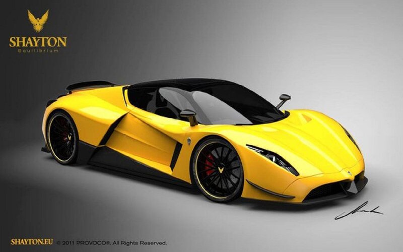 Yellow Sports Car — Dramatic, 3d Render, Logo, Signature