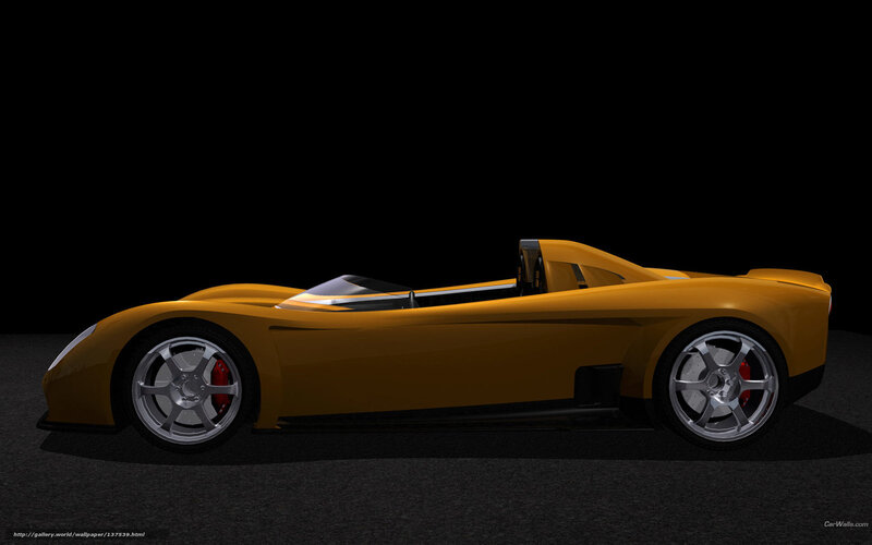 Yellow Sports Car — Dramatic, 3d Render, Wheel