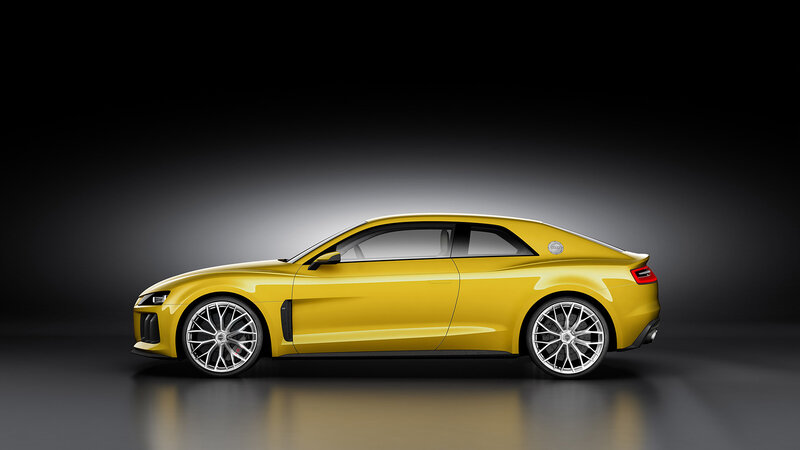 Yellow Sports Car — Dramatic, 3d Render, Wheels, Studio