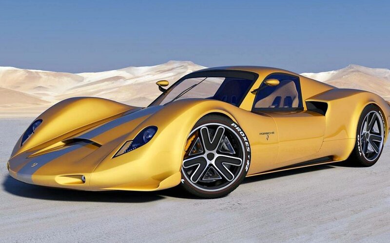 Yellow Sports Car — Dramatic, Afternoon, 3d Render, Desert