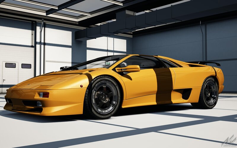 Yellow Sports Car — Dramatic, Afternoon, 3d Render, Garage