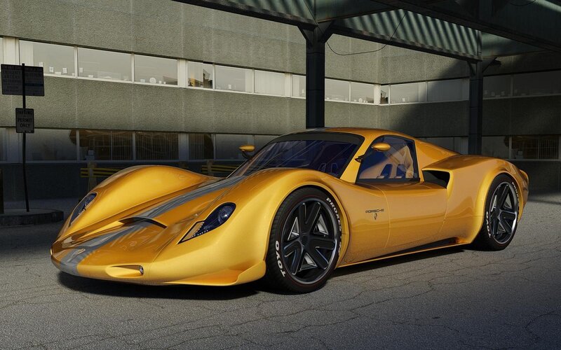 Yellow Sports Car — Dramatic, Afternoon, 3d Render