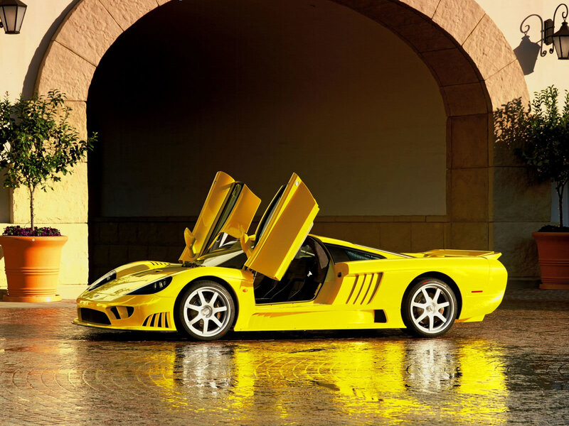 Yellow Sports Car — Dramatic, Afternoon, Photograph, Archway