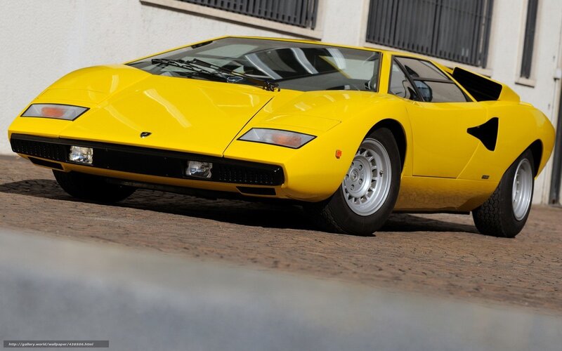 Yellow Sports Car — Dramatic, Afternoon, Photograph, Building, Cobblestone