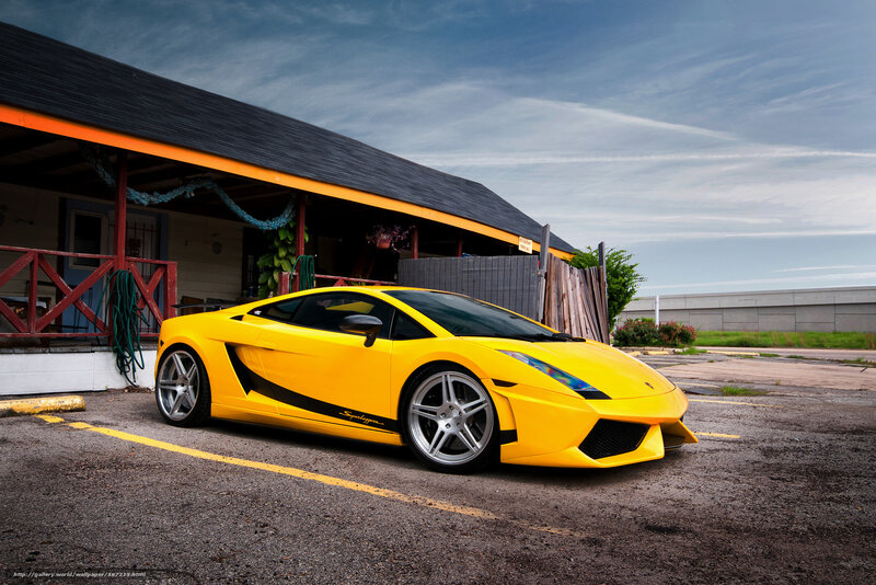 Yellow Sports Car — Dramatic, Afternoon, Photograph, Building, Pavement