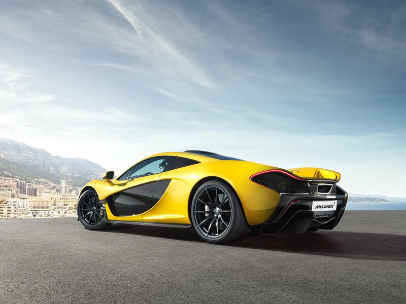 Yellow Sports Car — Dramatic, Afternoon, Photograph, City, Mountain