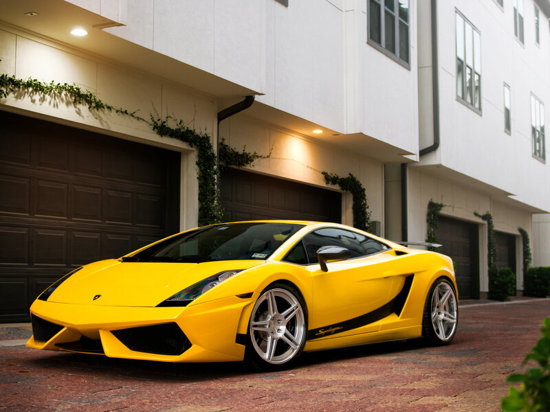 Yellow Sports Car — Dramatic, Afternoon, Photograph, Garage, Building
