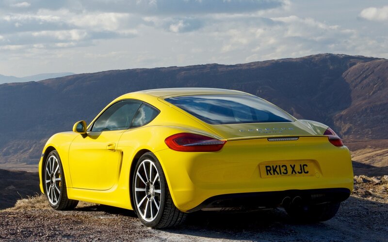 Yellow Sports Car — Dramatic, Afternoon, Photograph, Mountains, Sky