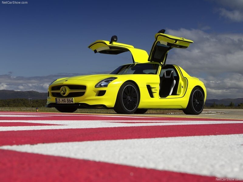 Yellow Sports Car — Dramatic, Afternoon, Photograph, Open Doors, Race Track