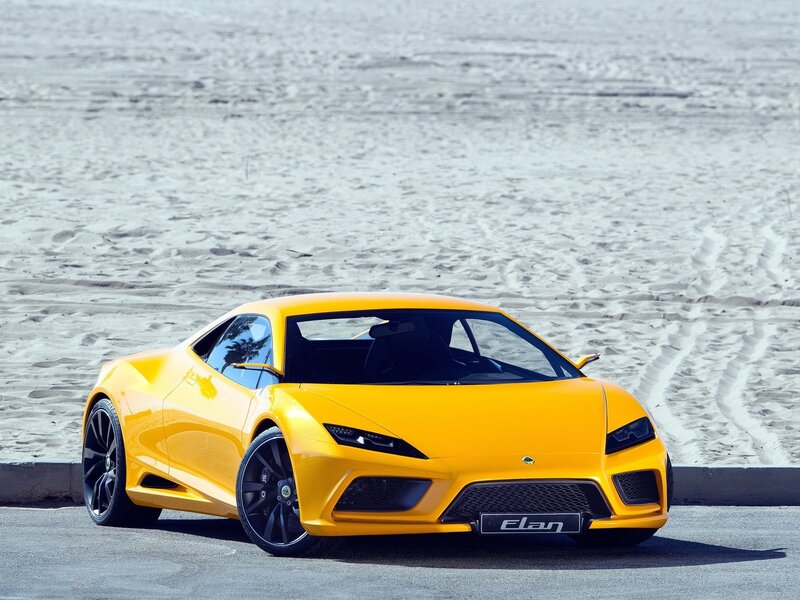 Yellow Sports Car — Dramatic, Afternoon, Photograph, Sand, Beach