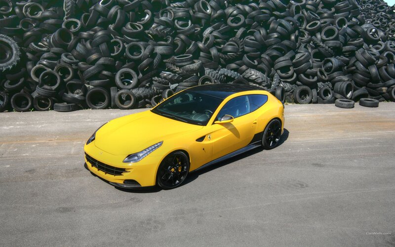 Yellow Sports Car — Dramatic, Afternoon, Photograph, Tires, Asphalt, Black