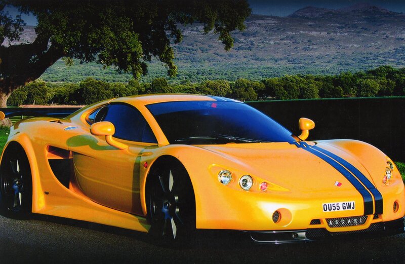 Yellow Sports Car — Dramatic, Afternoon, Photograph, Tree