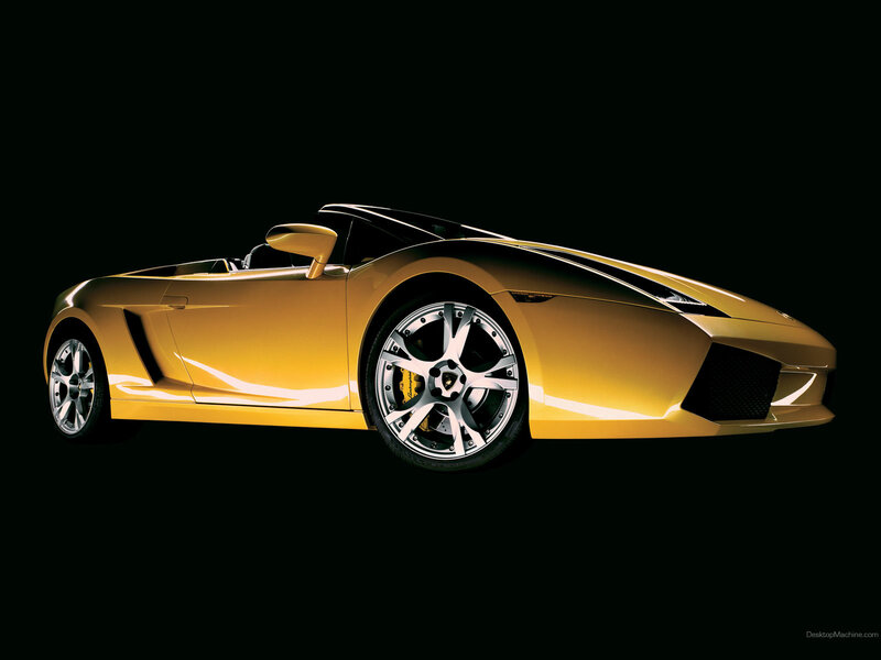Yellow Sports Car — Dramatic, Black Background