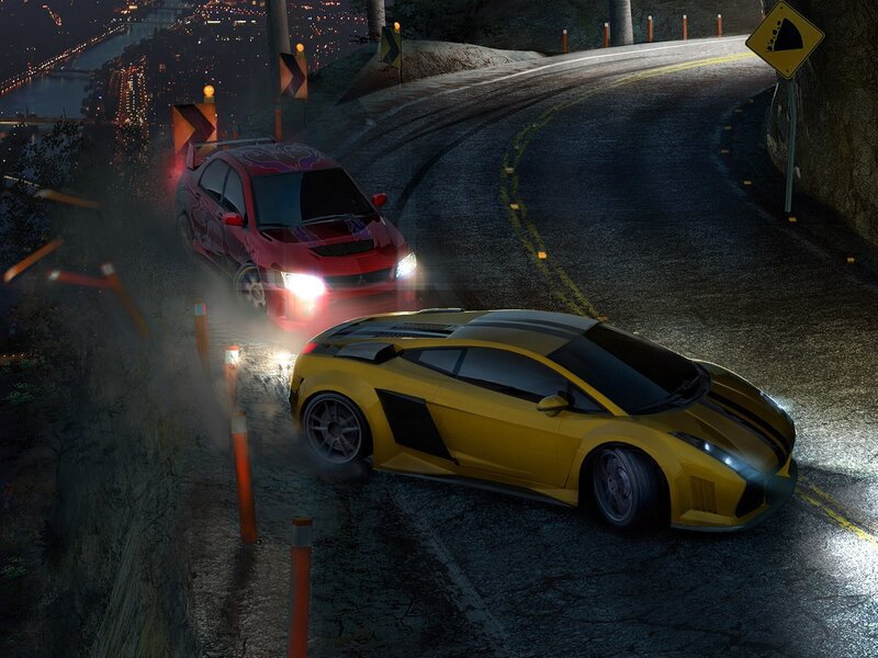 Yellow Sports Car — Dramatic, Night, 3d Render