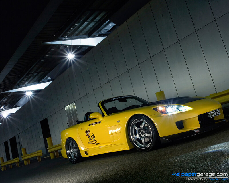 Yellow Sports Car — Dramatic, Night, Photograph, Building, Lights, Black