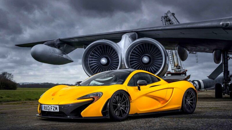 Yellow Sports Car — Dramatic, Photograph, Airplane