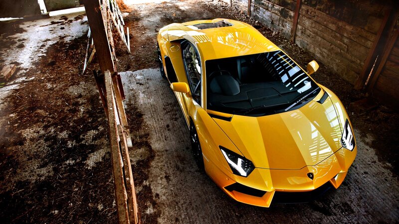 Yellow Sports Car — Dramatic, Photograph, Barn