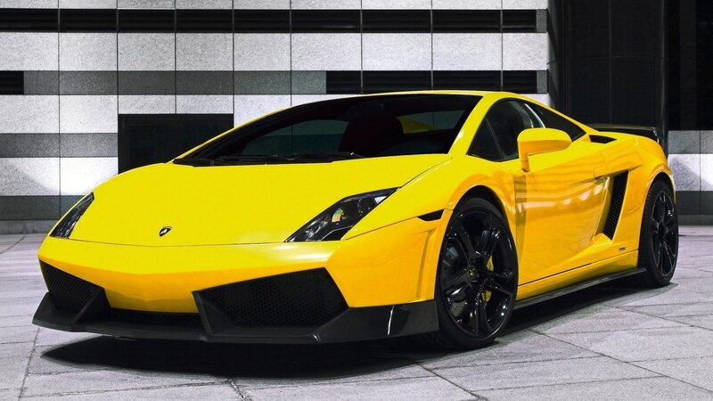 Yellow Sports Car — Dramatic, Photograph, Building, Tarmac