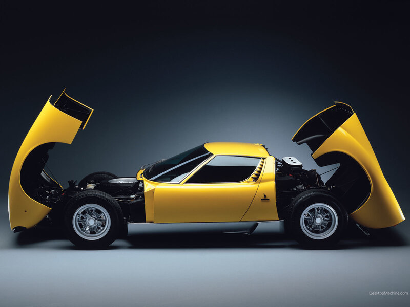 Yellow Sports Car — Dramatic, Photograph, Car Door, Wheel, Engine, Black