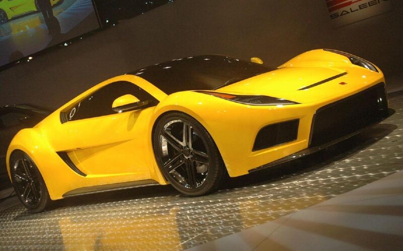 Yellow Sports Car — Dramatic, Photograph, Display Floor