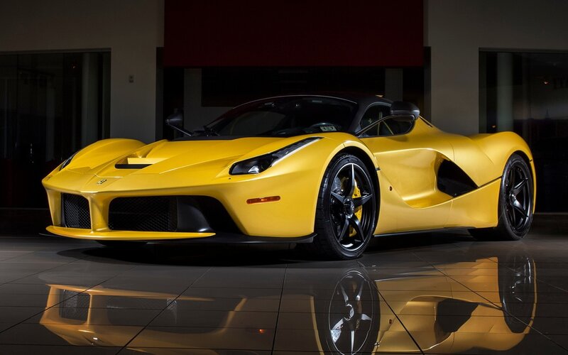 Yellow Sports Car — Dramatic, Photograph, Floor