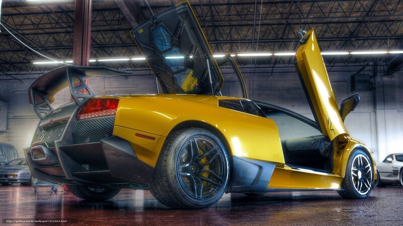 Yellow Sports Car — Dramatic, Photograph, Garage, Door