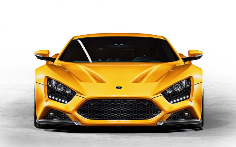Yellow Sports Car — Dramatic, Photograph, Grille, Headlights