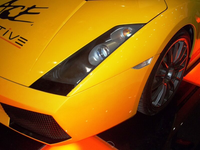 Yellow Sports Car — Dramatic, Photograph, Headlight