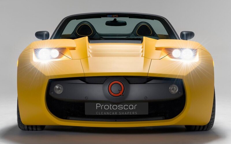 Yellow Sports Car — Dramatic, Photograph, Headlights, Convertible