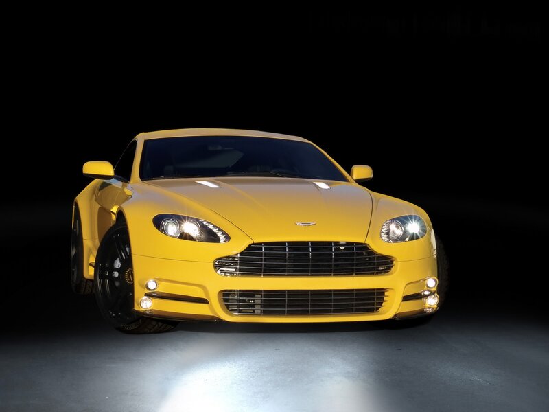 Yellow Sports Car — Dramatic, Photograph, Headlights, Grille