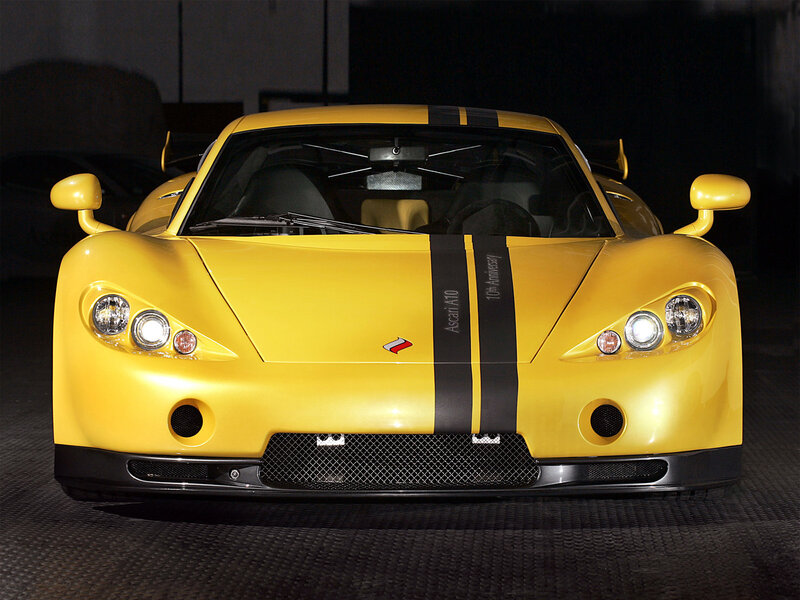 Yellow Sports Car — Dramatic, Photograph, Stripes, Headlights, Grille