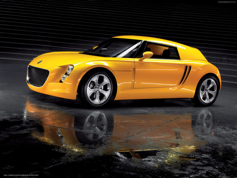 Yellow Sports Car — Dramatic, Photograph, Wet Floor, Reflection