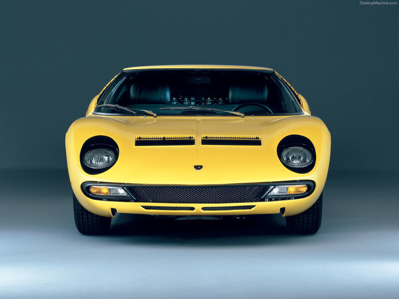 Yellow Sports Car — Dramatic, Photograph, Windshield, Headlights, Black, Gray
