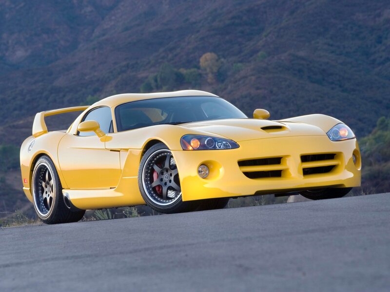 Yellow Sports Car — Dramatic, Sunset, Photograph, Mountain