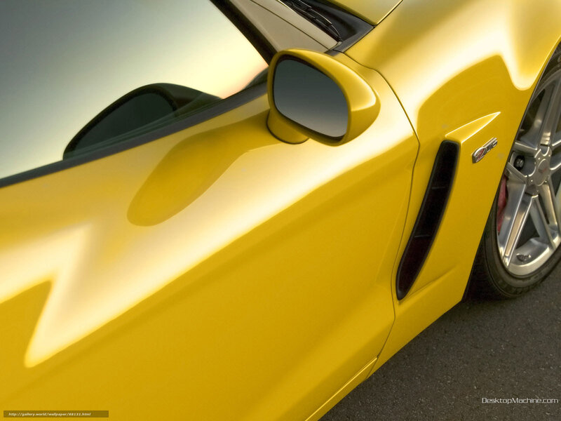 Yellow Sports Car — Dramatic, Sunset, Photograph, Side Mirror