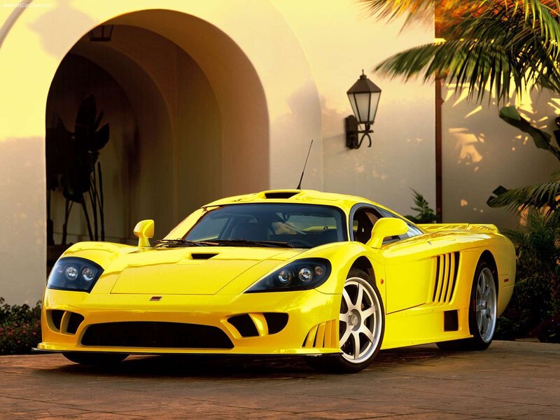 Yellow Sports Car — Dramatic, Sunset
