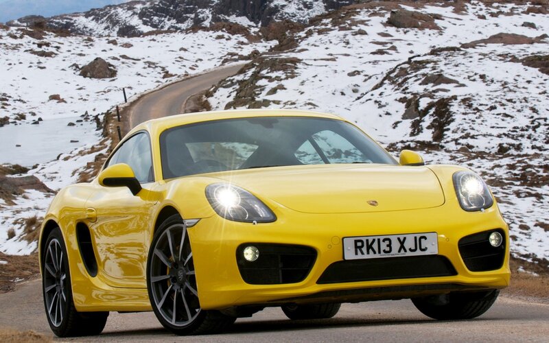 Yellow Sports Car — Dramatic, Winter, Photograph