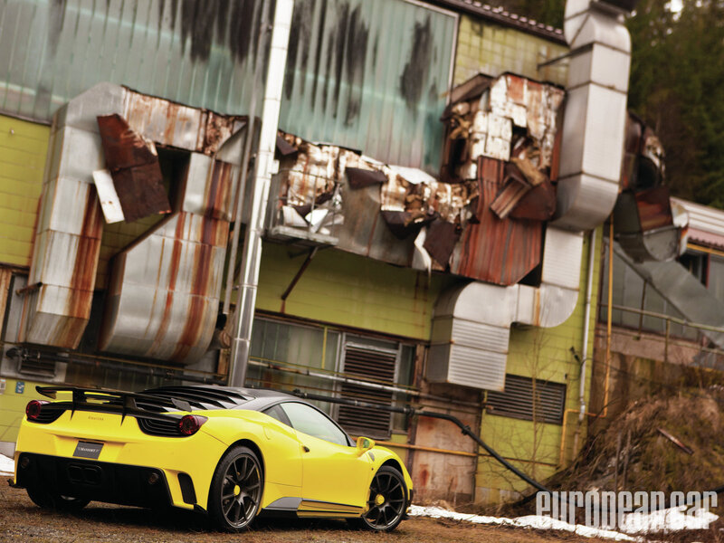 Yellow Sports Car — Dramatic, Winter