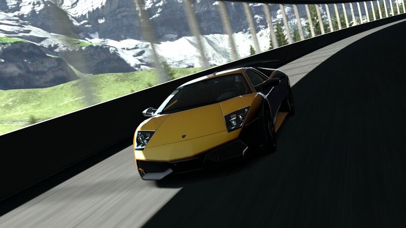 Yellow Sports Car — Dynamic, 3d Render, Mountain