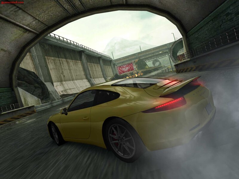 Yellow Sports Car — Dynamic, 3d Render, Tunnel