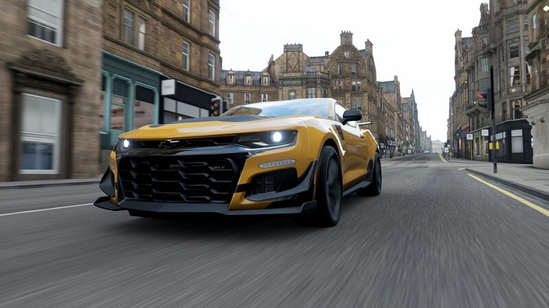 Yellow Sports Car — Dynamic, Afternoon, 3d Render, City Street