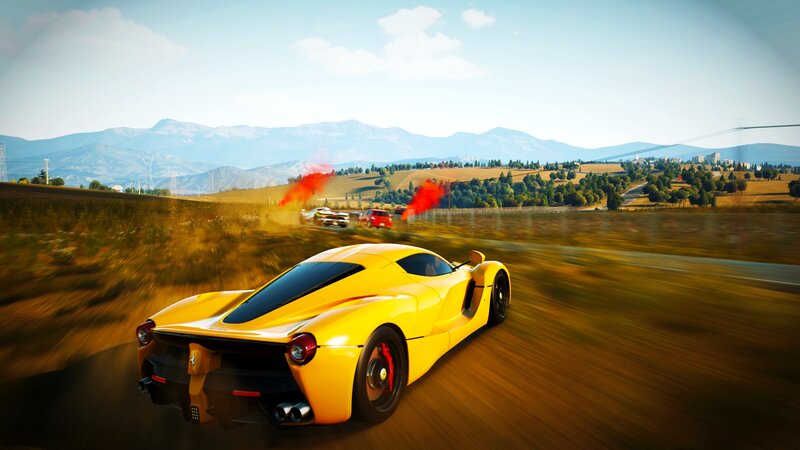 Yellow Sports Car — Dynamic, Afternoon, 3d Render, Race Cars