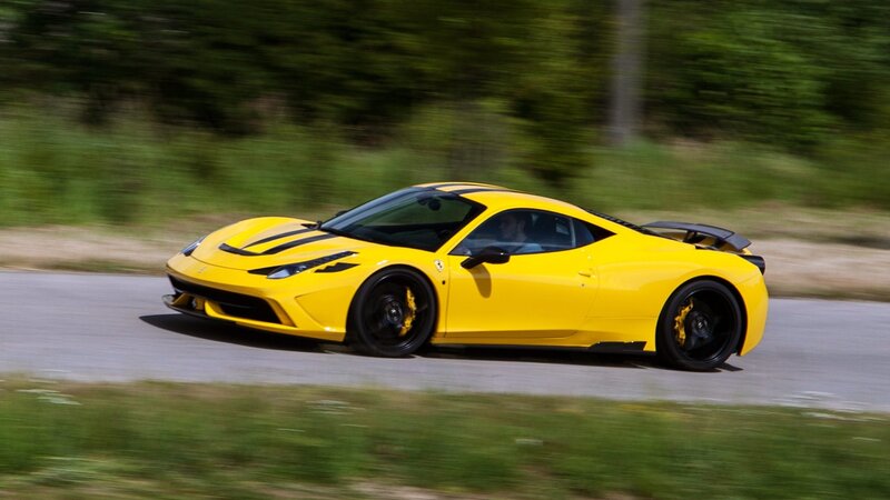 Yellow Sports Car — Dynamic, Afternoon, Photograph, Road, Trees, Driver