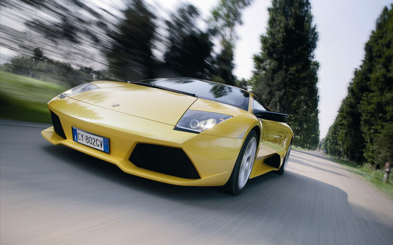 Yellow Sports Car — Dynamic, Afternoon